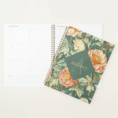 Vintage Perzik Bloemige William Morris Monogram Planner (Display)
