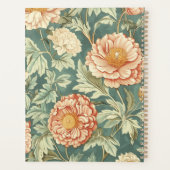 Vintage Perzik Bloemige William Morris Monogram Planner (Achterkant)