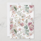 Vintage Perzik Blush Waterverf Bloem Bruids- Kaart (Achterkant)