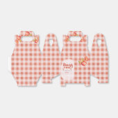 Vintage Perzik Gingham "Dank Je" Bedankdoosjes (Uitgevouwen)
