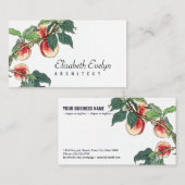 Vintage perziken visitekaartje (Voorkant / Achterkant)