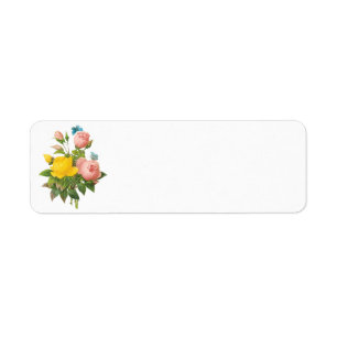Vintage Perzische Gele Theerozen door Redoute Etiket