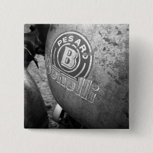 Vintage Pesaro Benelli Vierkante Button 5,1 Cm