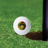 Vintage Pet Girl Bouquet Flowers Golfballen