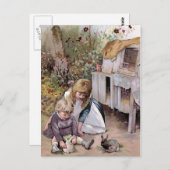 vintage "Pet Rabbit" Briefkaart (Voorkant / Achterkant)