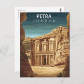 Vintage Petra Jordan Ancient Ruins Briefkaart (Voorkant / Achterkant)