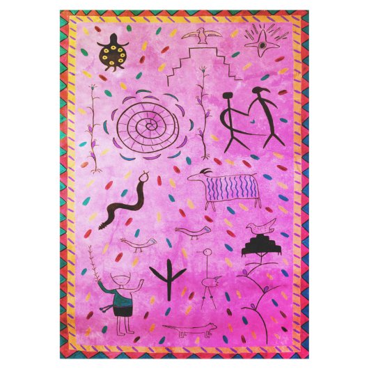 Vintage Petroglyphs Tafelkleed (Voorkant)