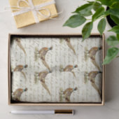 Vintage Pheasant Pattern on Antique Letter Tissuepapier (Geschenk)
