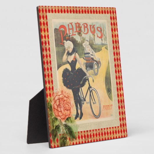 Vintage Phebus Vrouw & Cycle Collage Fotoplaat (Zijkant)