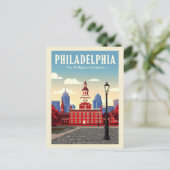 Vintage Philadelphia Briefkaart (Staand voorkant)