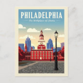 Vintage Philadelphia Briefkaart (Voorkant)