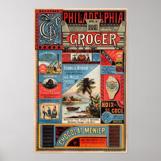 Vintage Philadelphia Grocer Advertisement Poster (Voorkant)