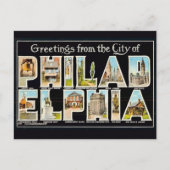 Vintage Philadelphia Groet Briefkaart (Voorkant)