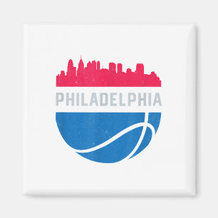 Vintage Philadelphia Pa Stadsgezicht Retro Basketb Magneet