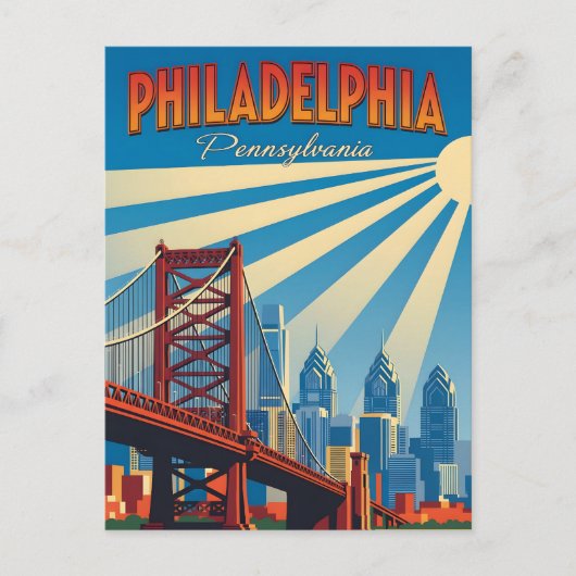 Vintage Philadelphia Pennsylvania Briefkaart (Voorkant)