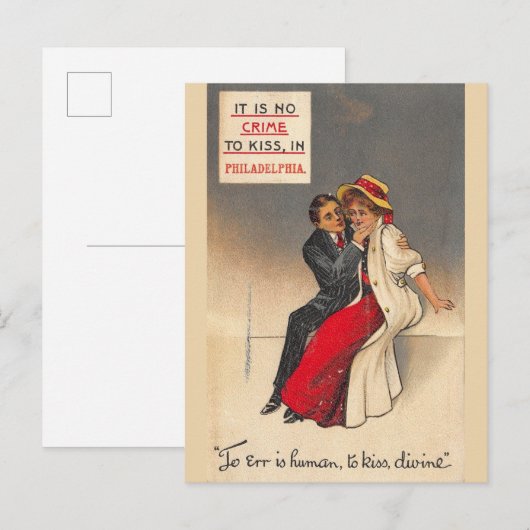 Vintage Philadelphia Pennsylvania Kiss Briefkaart (Voorkant / Achterkant)