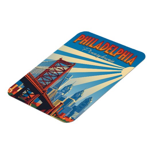 Vintage Philadelphia Pennsylvania Magneet (Linkerzijde)