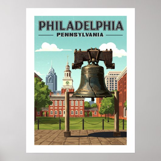 Vintage Philadelphia Pennsylvania Poster (Voorkant)