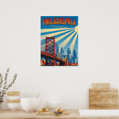 Vintage Philadelphia Pennsylvania Poster (Keuken)