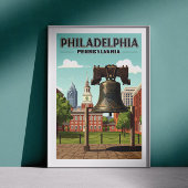 Vintage Philadelphia Pennsylvania Poster