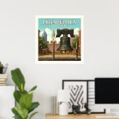 Vintage Philadelphia Pennsylvania Poster (Thuiskantoor)