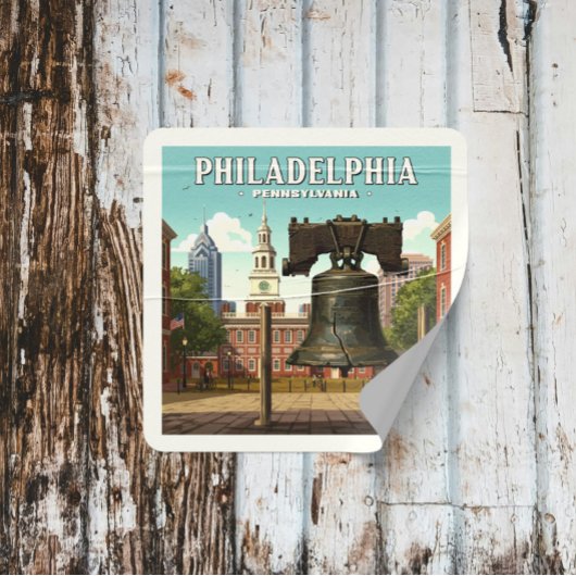 Vintage Philadelphia Pennsylvania Vierkante Sticker