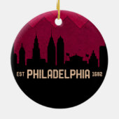 Vintage Philadelphia Philly Pennsylvania Skyline Keramisch Ornament (Achterkant)