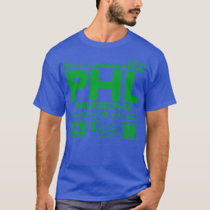 Vintage Philadelphia PHL Airport Code Travel Day R T-shirt