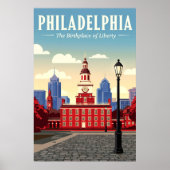 Vintage Philadelphia Poster (Voorkant)