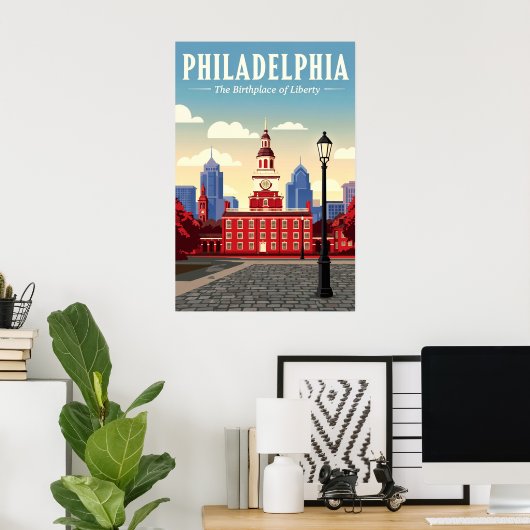 Vintage Philadelphia Poster (Thuiskantoor)
