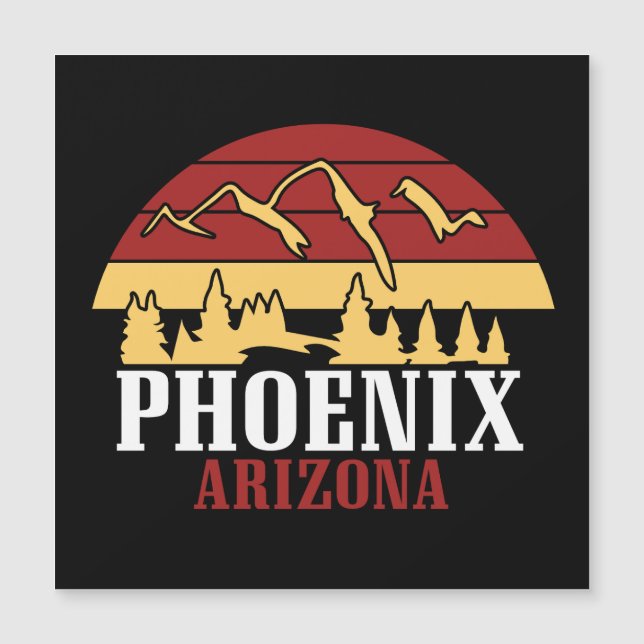 Vintage Phoenix Arizona USA Kunst Zonsondergang (Voorkant)