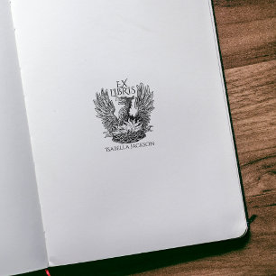 Vintage Phoenix Ex Libris Bibliotheekboek Rubberstempel