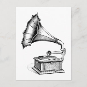 Vintage Phonograph Record Player Music Instrument Briefkaart