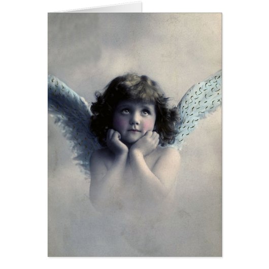 Vintage Photo Angel Wenskaart (Voorkant)