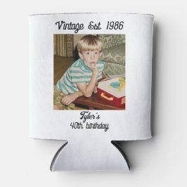 Vintage Photo Birthday Personalized Blikjeskoeler