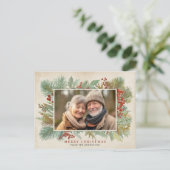 Vintage Photo Christmas Card Feestdagenkaart (Staand voorkant)