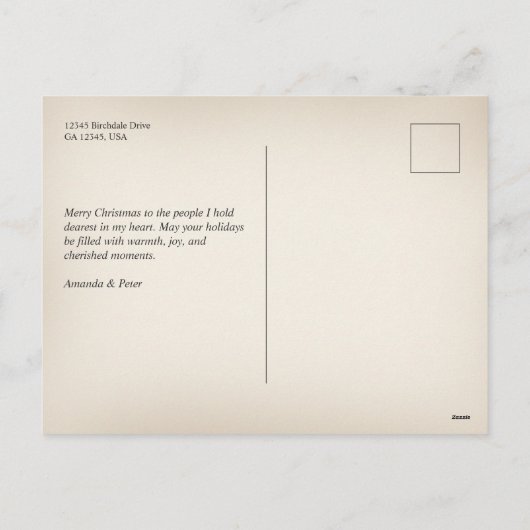 Vintage Photo Christmas Card Feestdagenkaart (Achterkant)