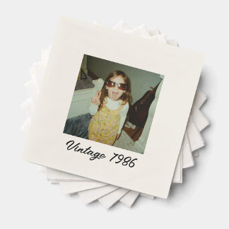 Vintage Photo Custom Year Party Napkins 1986 Style Servet