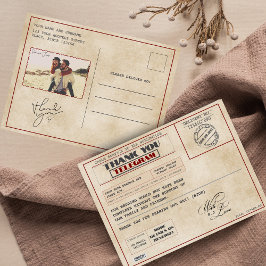 Vintage photo Editable Old-Fashioned Thank You Briefkaart