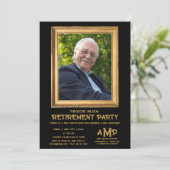 Vintage Photo Frame Black Retirement Party  Kaart (Staand voorkant)