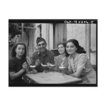 Vintage photo of people eating ice cream