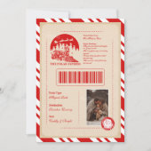 Vintage Photo Polar Express Christmas Ticket Feestdagenkaart (Voorkant)