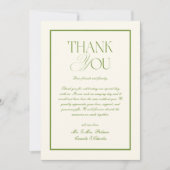 Vintage Photo White and Green Wedding Bedankkaart (Voorkant)