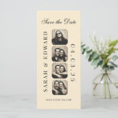 Vintage Photobooth bladwijzer Qrcode Save the Date (Staand voorkant)