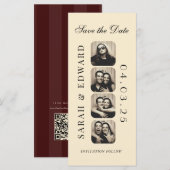 Vintage Photobooth bladwijzer Qrcode Save the Date (Voorkant / Achterkant)