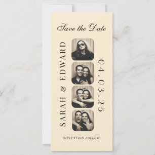 Vintage Photobooth bladwijzer Qrcode Save the Date