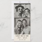 Vintage Photobooth Typografie Qrcode Save the Date Kaart (Voorkant)