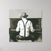Vintage Pianist in Harmonie Canvas Afdruk (Voorkant)