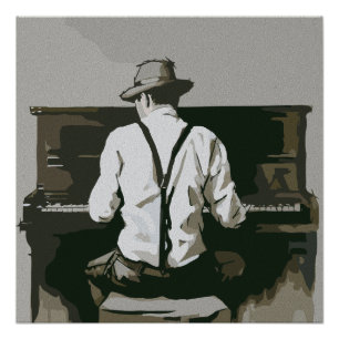 Vintage Pianist in Harmonie Perfect Poster