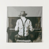 Vintage Pianist in Harmonie Wandkleed (Voorkant)